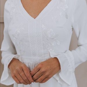 White long sleeve maxi dress